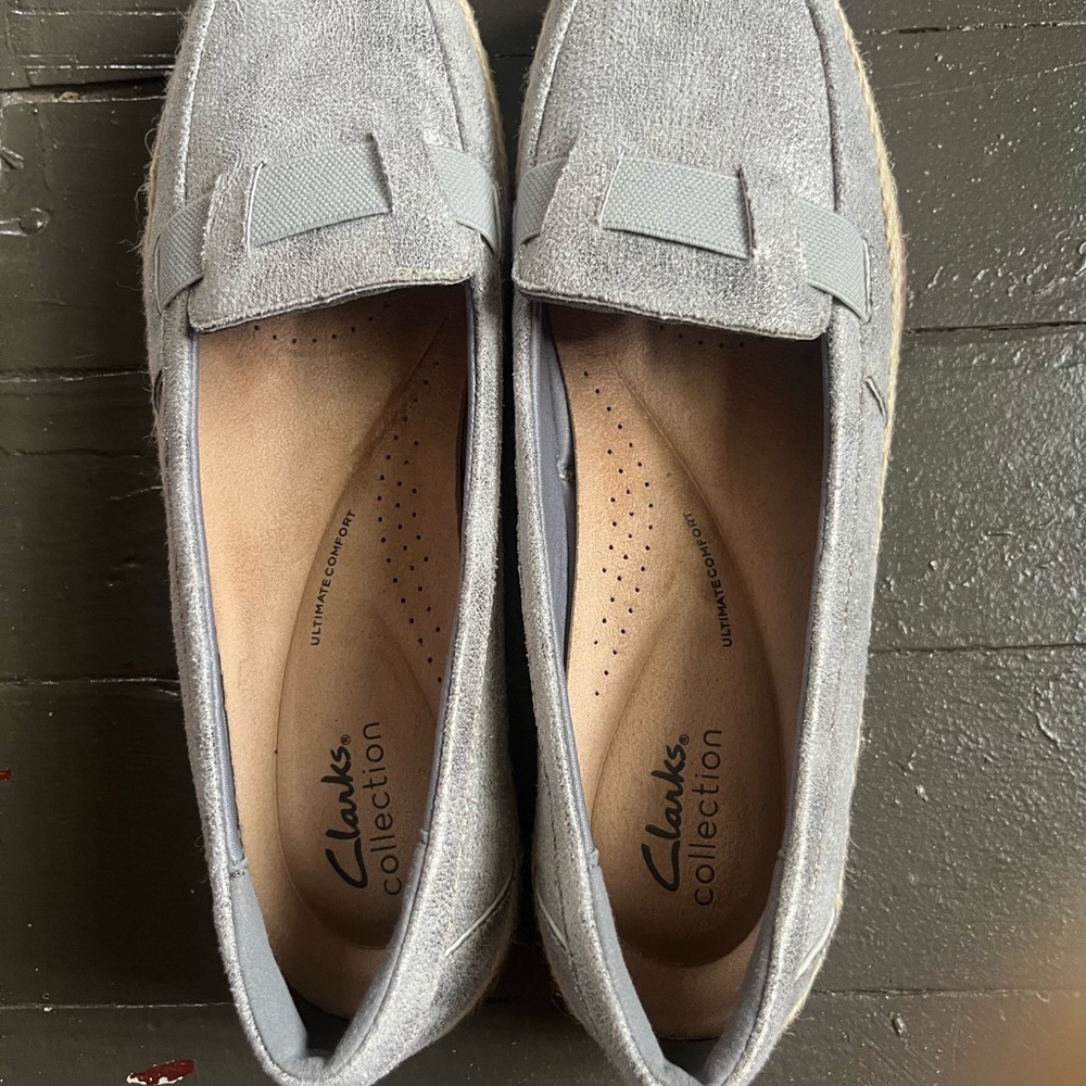 Clarks Collection Elaina Echo Heritage pewter metallic Loafers - Picture 5 of 5